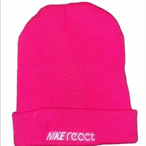 Hot pink Nike react beanie